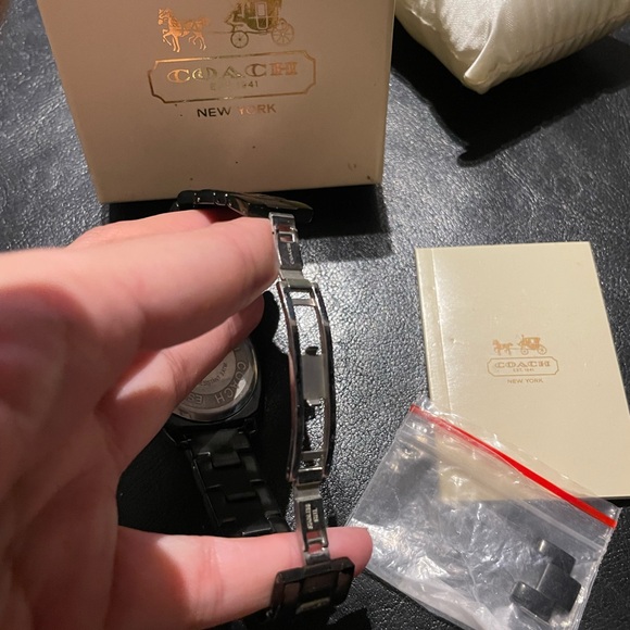 COACH Vintage Rare Black lonic-Stainless Steel Chronograph Watch - Picture 12 of 13